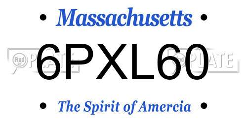 6PXL60 Massachusetts License Plate