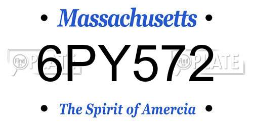 6PY572 Massachusetts License Plate