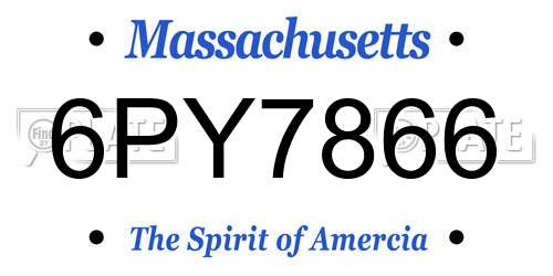 6PY7866 Massachusetts License Plate
