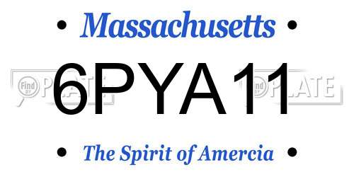 6PYA11 Massachusetts License Plate