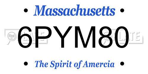 6PYM80 Massachusetts License Plate