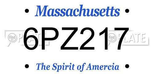 6PZ217 Massachusetts License Plate
