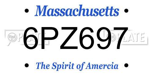 6PZ697 Massachusetts License Plate