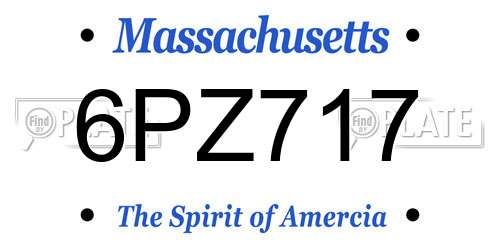 6PZ717 Massachusetts License Plate