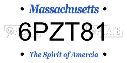 6PZT81 Massachusetts License Plate