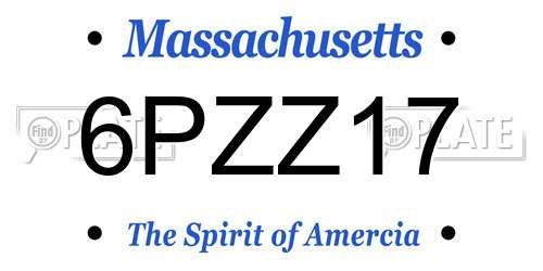 6PZZ17 Massachusetts License Plate