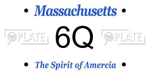 6Q Massachusetts License Plate
