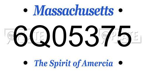 6Q05375 Massachusetts License Plate