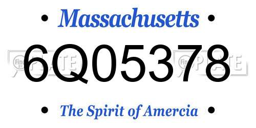 6Q05378 Massachusetts License Plate
