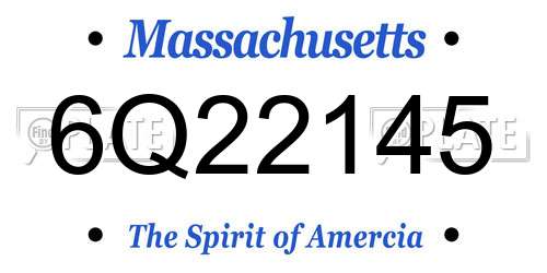 6Q22145 Massachusetts License Plate