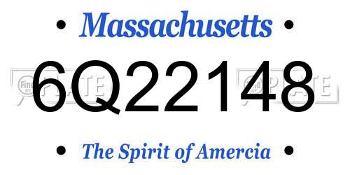 6Q22148 Massachusetts License Plate