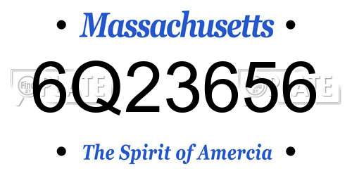 6Q23656 Massachusetts License Plate