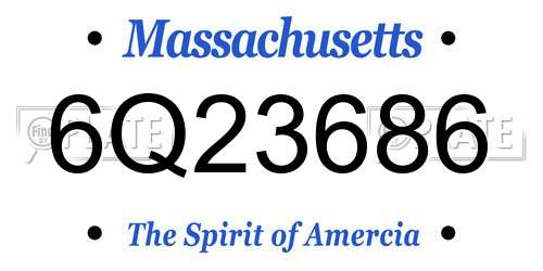6Q23686 Massachusetts License Plate