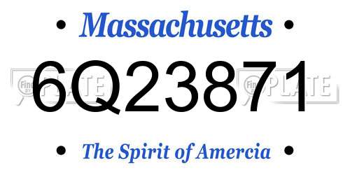 6Q23871 Massachusetts License Plate