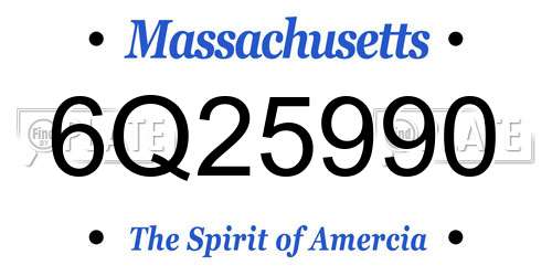 6Q25990 Massachusetts License Plate