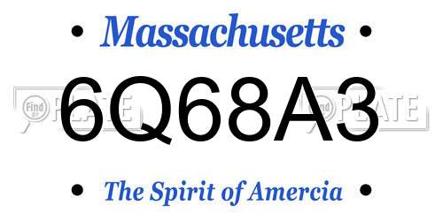 6Q68A3 Massachusetts License Plate