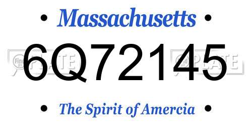 6Q72145 Massachusetts License Plate