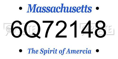 6Q72148 Massachusetts License Plate