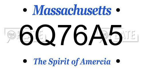 6Q76A5 Massachusetts License Plate