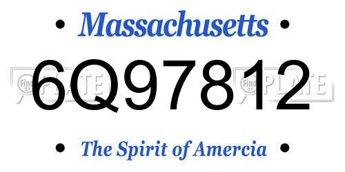 6Q97812 Massachusetts License Plate