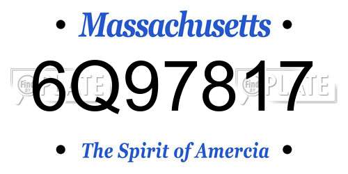 6Q97817 Massachusetts License Plate