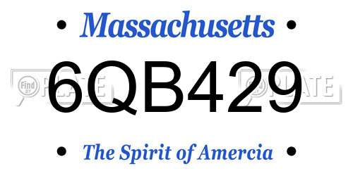 6QB429 Massachusetts License Plate