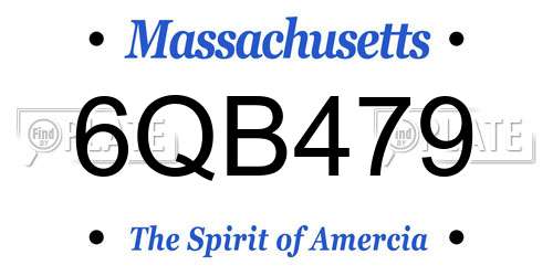 6QB479 Massachusetts License Plate
