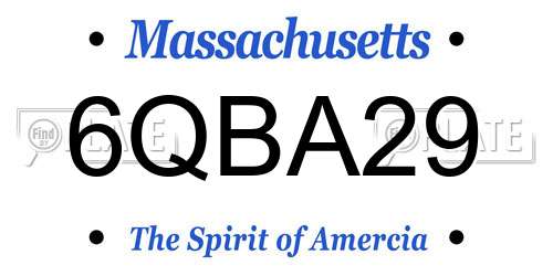 6QBA29 Massachusetts License Plate