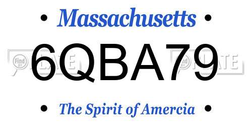 6QBA79 Massachusetts License Plate