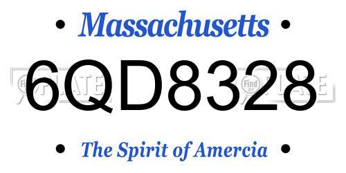 6QD8328 Massachusetts License Plate