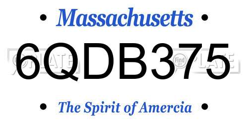6QDB375 Massachusetts License Plate