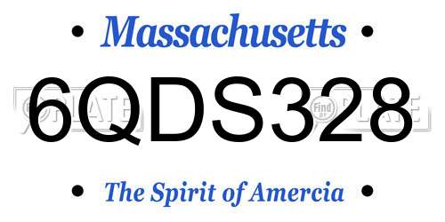 6QDS328 Massachusetts License Plate