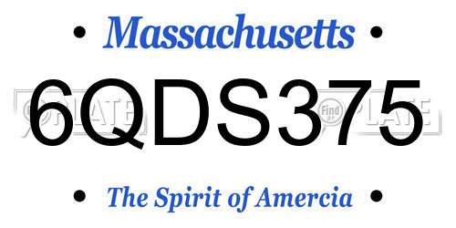 6QDS375 Massachusetts License Plate