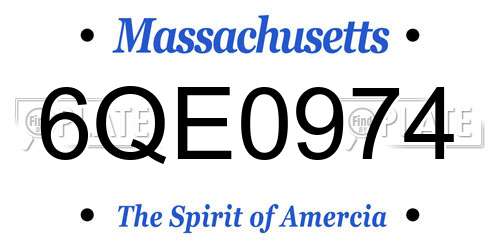6QE0974 Massachusetts License Plate