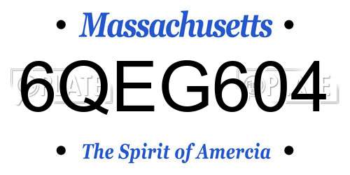 6QEG604 Massachusetts License Plate