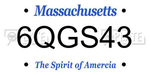 6QGS43 Massachusetts License Plate