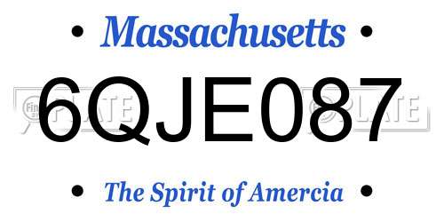 6QJE087 Massachusetts License Plate