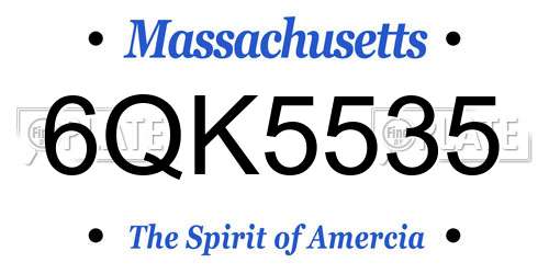 6QK5535 Massachusetts License Plate