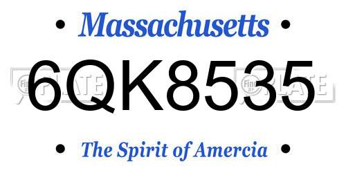 6QK8535 Massachusetts License Plate