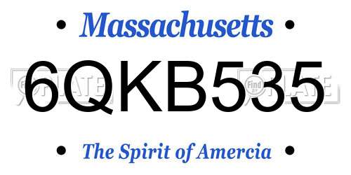 6QKB535 Massachusetts License Plate