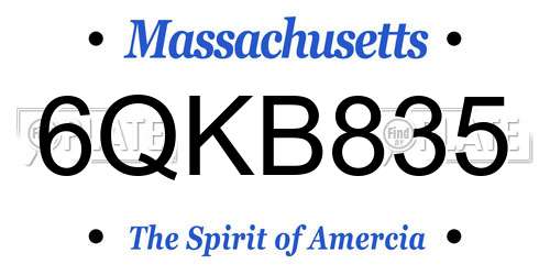 6QKB835 Massachusetts License Plate