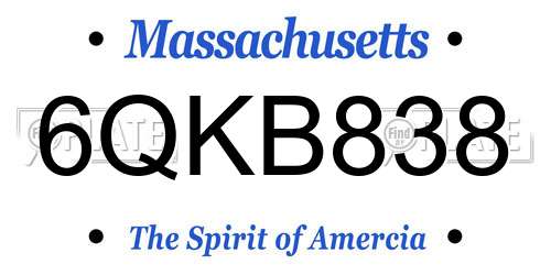 6QKB838 Massachusetts License Plate
