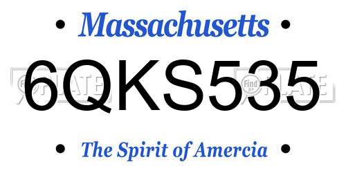 6QKS535 Massachusetts License Plate