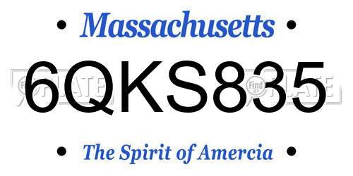 6QKS835 Massachusetts License Plate