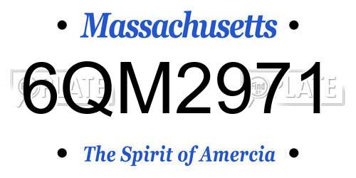 6QM2971 Massachusetts License Plate