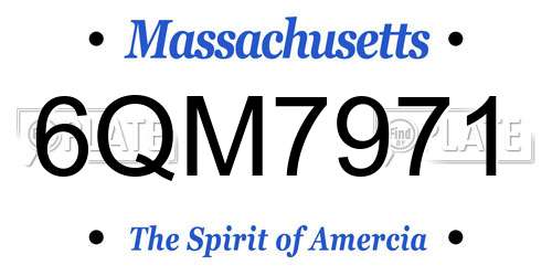 6QM7971 Massachusetts License Plate