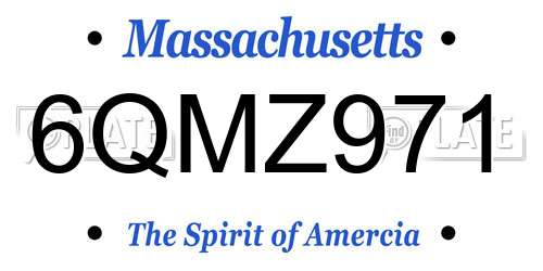 6QMZ971 Massachusetts License Plate