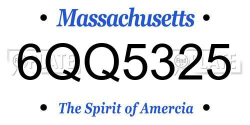 6QQ5325 Massachusetts License Plate