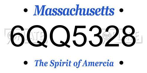 6QQ5328 Massachusetts License Plate