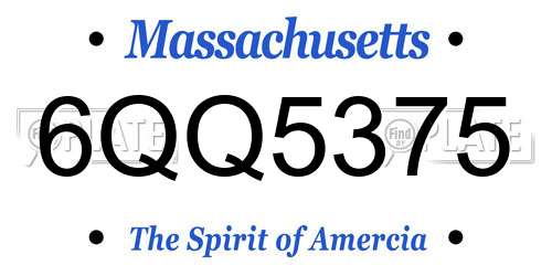 6QQ5375 Massachusetts License Plate